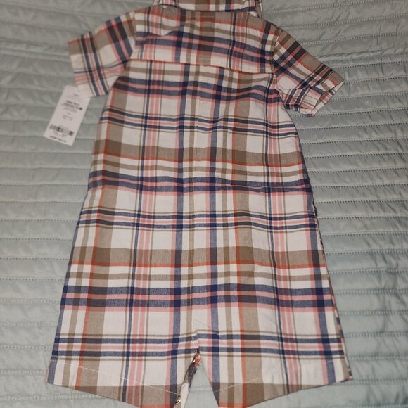 NWT~CARTER'S~TWO Boys Collared Short Sleeve Short Rompers~24m - Picture 5 of 5